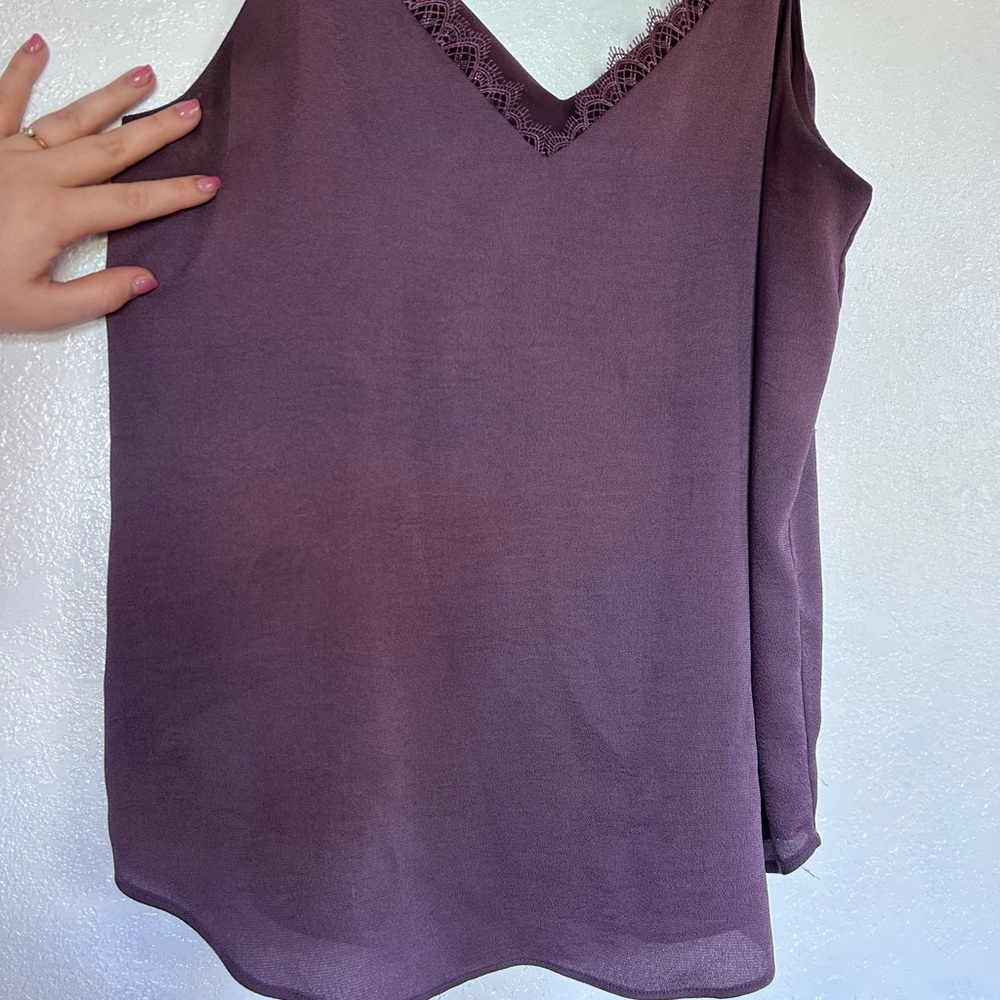 Express Plum Lace-Trim V-Neck Camisole